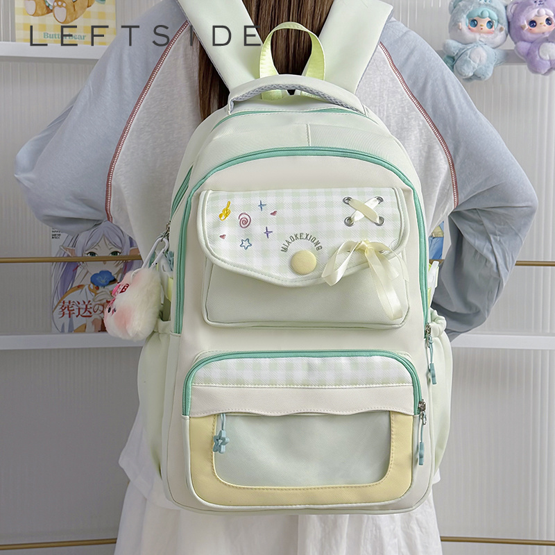 Women Bags In Trend - Mochila com Laço Xadrez em Patchwork