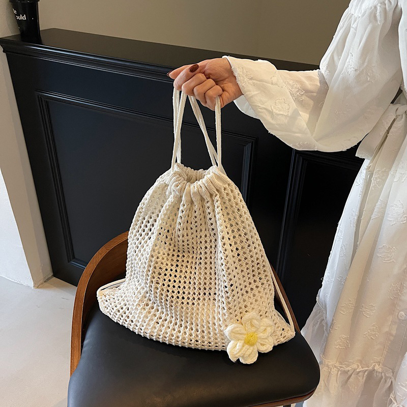 Crochet Market Bag - Bolsa de ombro de tricô de