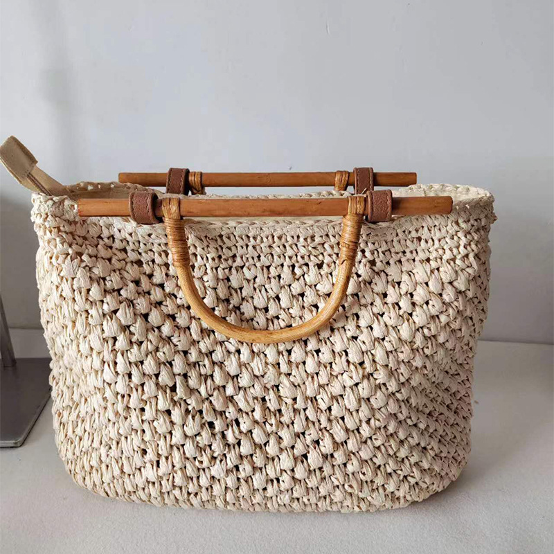 Woven Straw Bag - Bolsa de palha feminina com alça