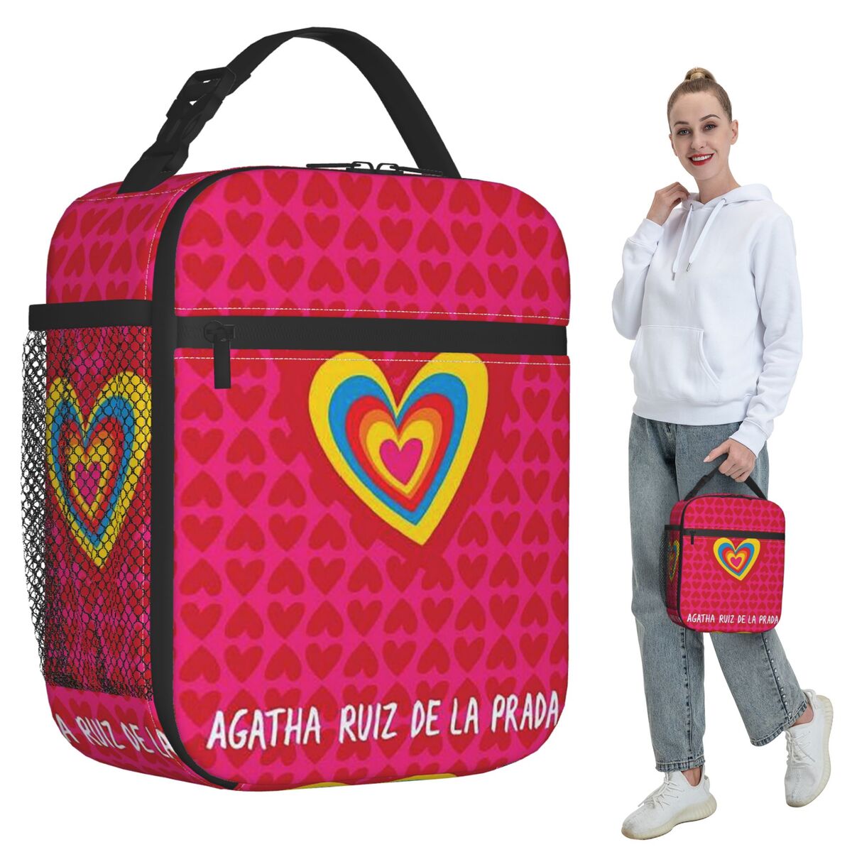 Women Bags Prada - Bolsa térmica para almoço com padrão