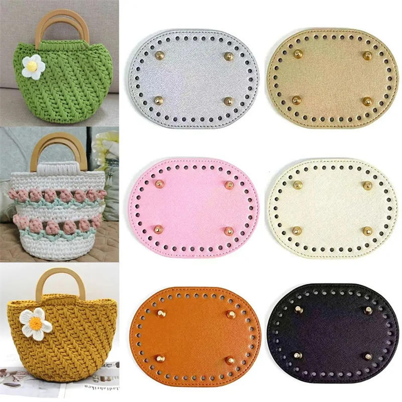 Crochet Market Bag - 14.5x11cm fundo oval para saco de