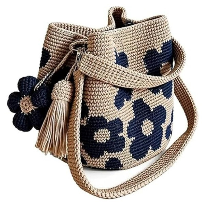 Bolsa de Crochê Artesanal com  - Crochet Market Bag avaliação e preço