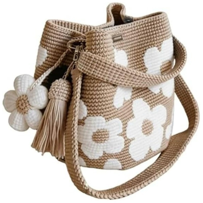 Bolsa de Crochê Artesanal com  - Crochet Market Bag avaliação e preço
