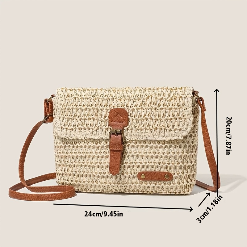 Bolsa Transversal Feminina de  - Woven Straw Bag avaliação e preço