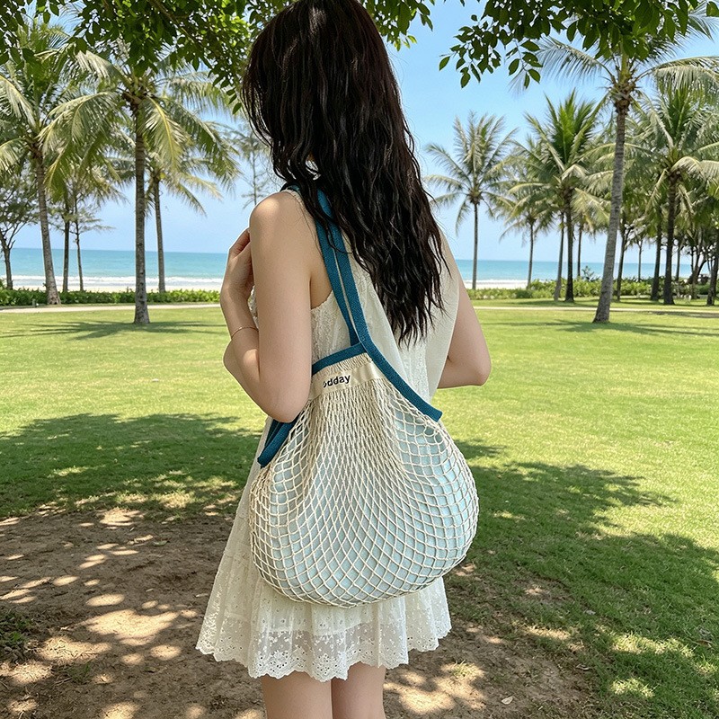 Bolsa de Ombro Leve de Verão p - Crochet Market Bag avaliação e preço