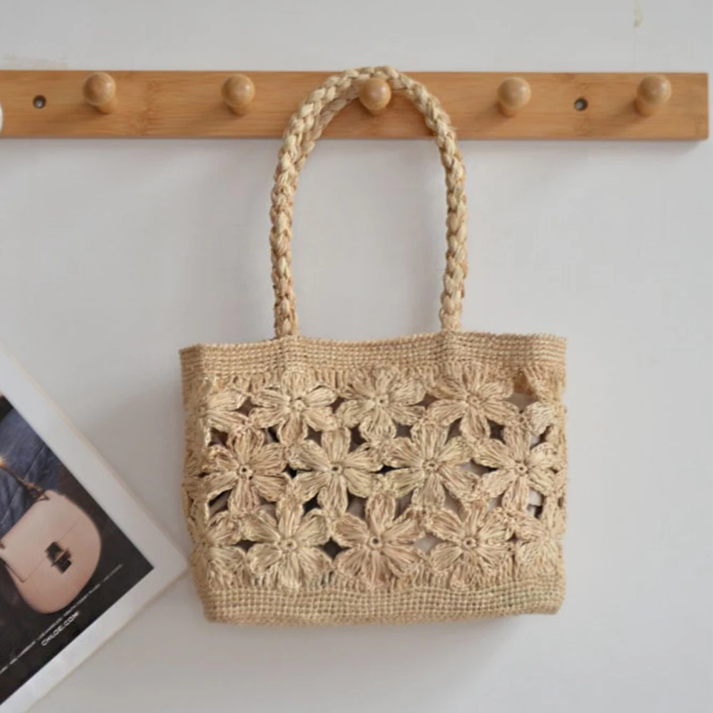 Boêmio flor saco de palha tote - Woven Straw Bag avaliação e preço