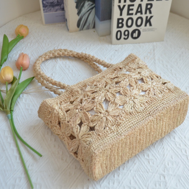Boêmio flor saco de palha tote - Woven Straw Bag avaliação e preço
