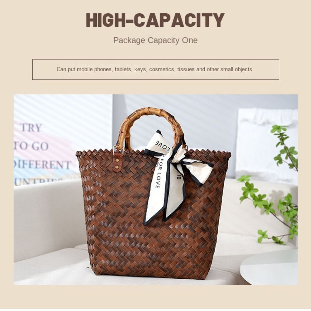 Mulheres casuais tecido grande - Crochet Market Bag avaliação e preço