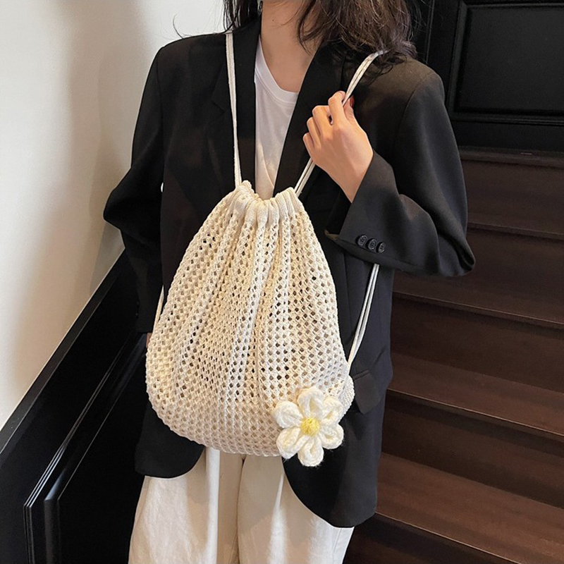 Bolsa de ombro de tricô de cor - Crochet Market Bag avaliação e preço