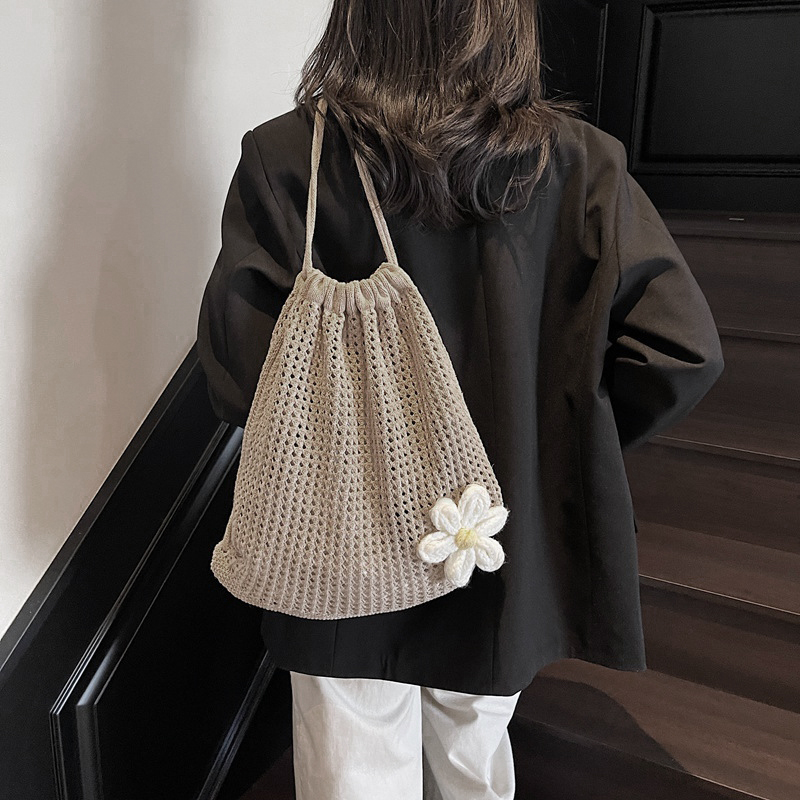 Bolsa de ombro de tricô de cor - Crochet Market Bag avaliação e preço