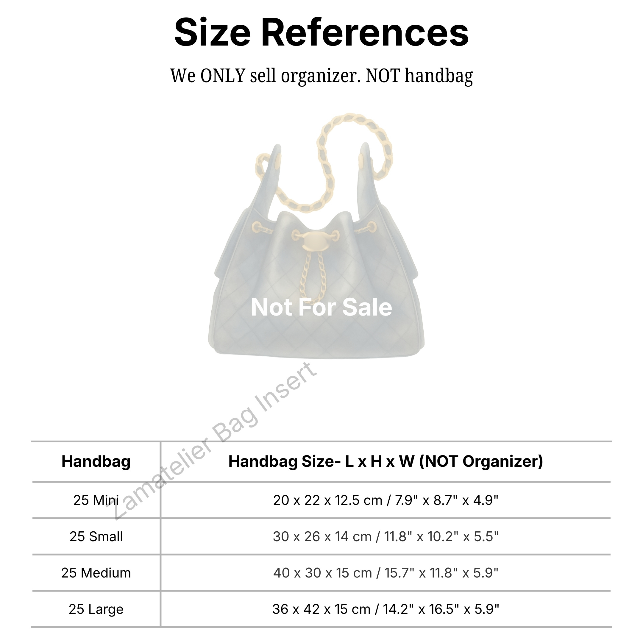 Organizador de Bolsa Personali - Women Bags Mini avaliação e preço
