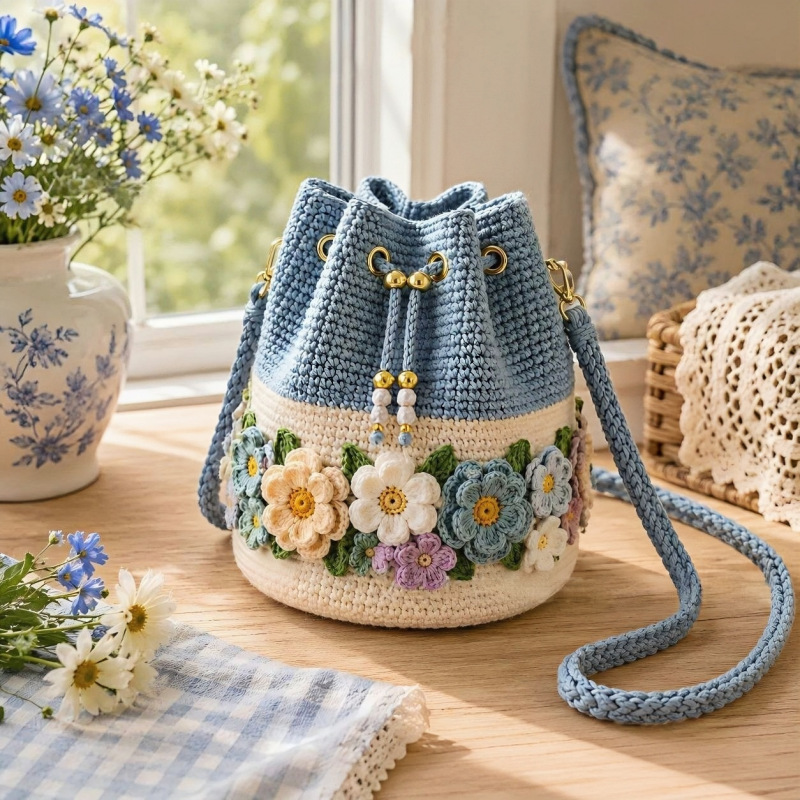Bolsa de Crochê Artesanal, Bol - Crochet Market Bag avaliação e preço