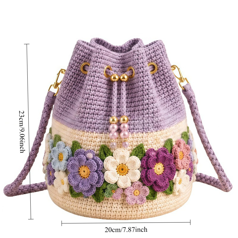 Bolsa de Crochê Artesanal, Bol - Crochet Market Bag avaliação e preço