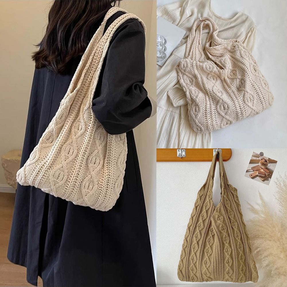 Bolsas de Ombro Femininas de C - Crochet Market Bag avaliação e preço
