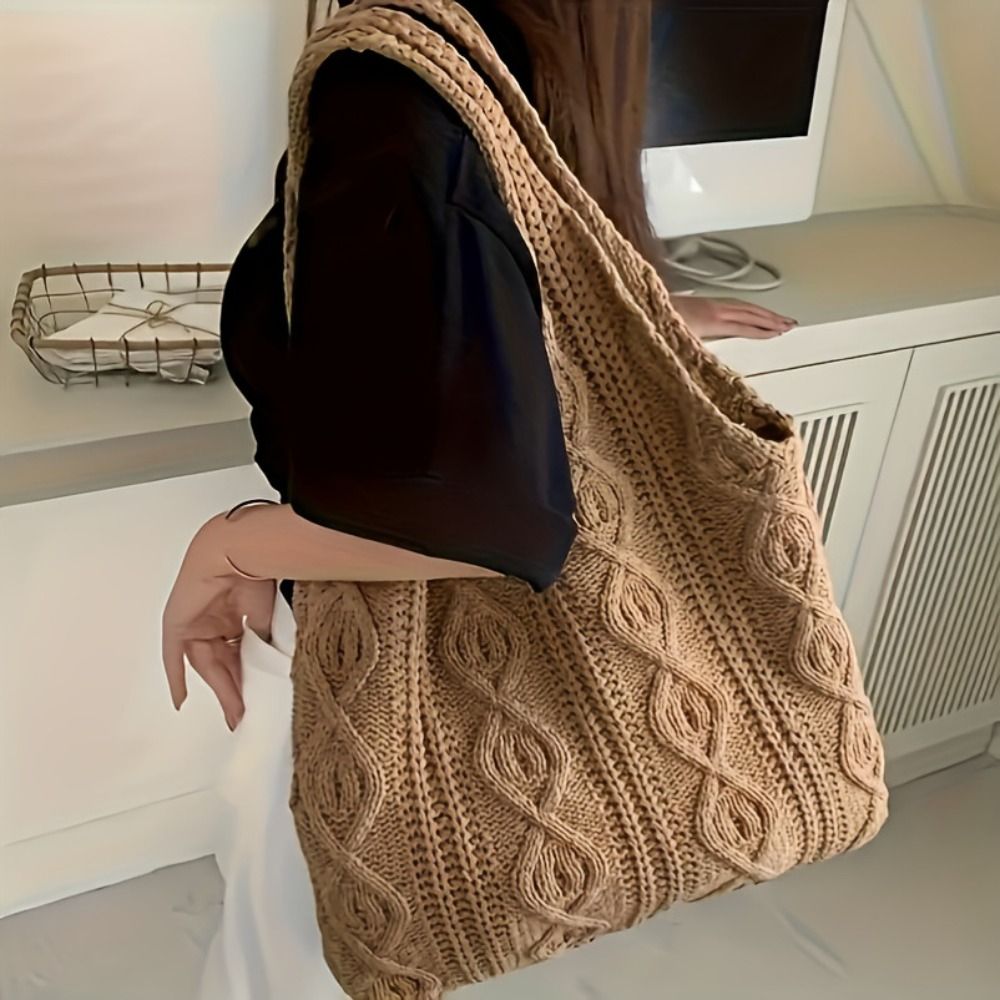 Bolsas de Ombro Femininas de C - Crochet Market Bag avaliação e preço