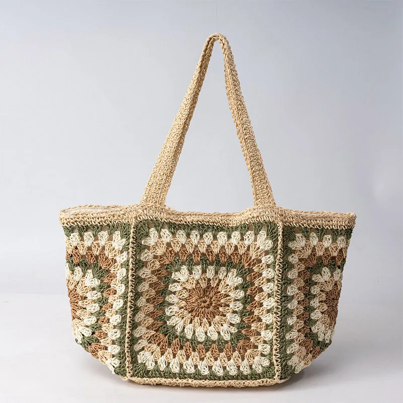 Verão mão-tecido saco cor comb - Crochet Market Bag avaliação e preço