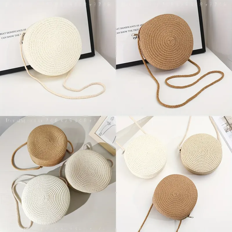 Bolsa Transversal Redonda de R - Woven Straw Bag avaliação e preço